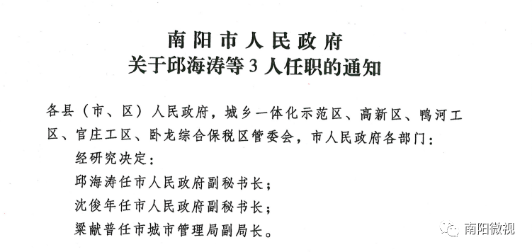 南阳市侨务办公室人事任命动态更新